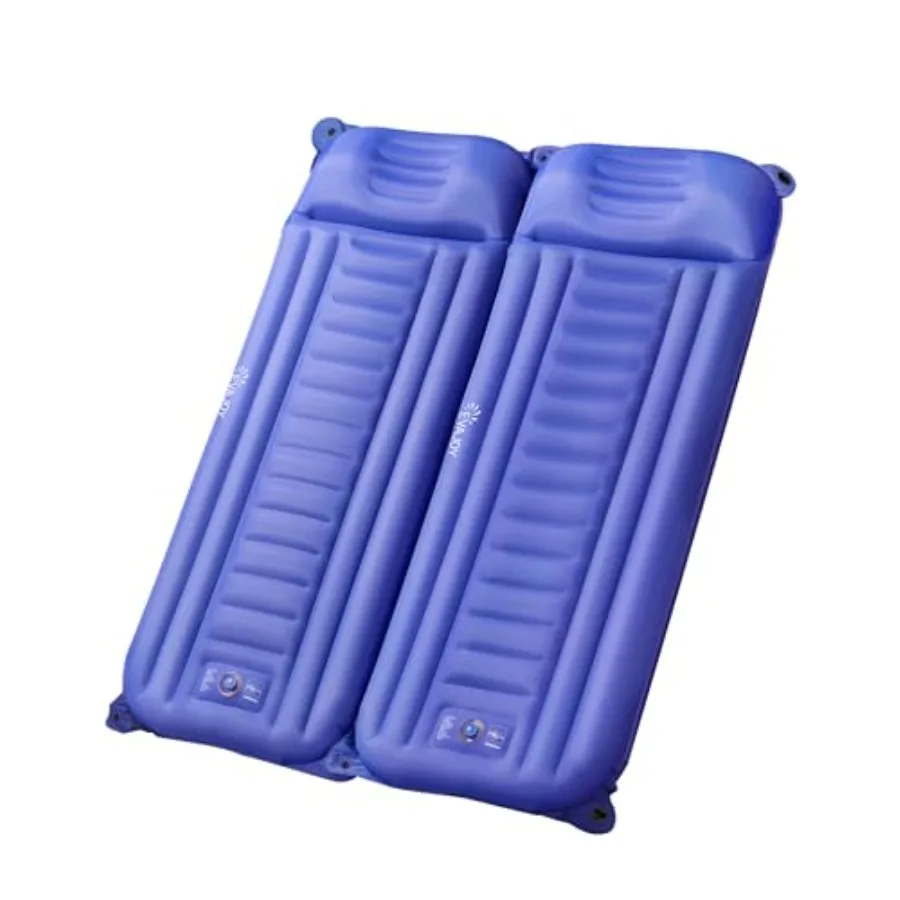 

Sleeping Pad for Camping Extra Thickness 5.5 Inch Ultralight Inflatable Sleeping Mat with Pillow Built-in Foot Pump Compact Wat