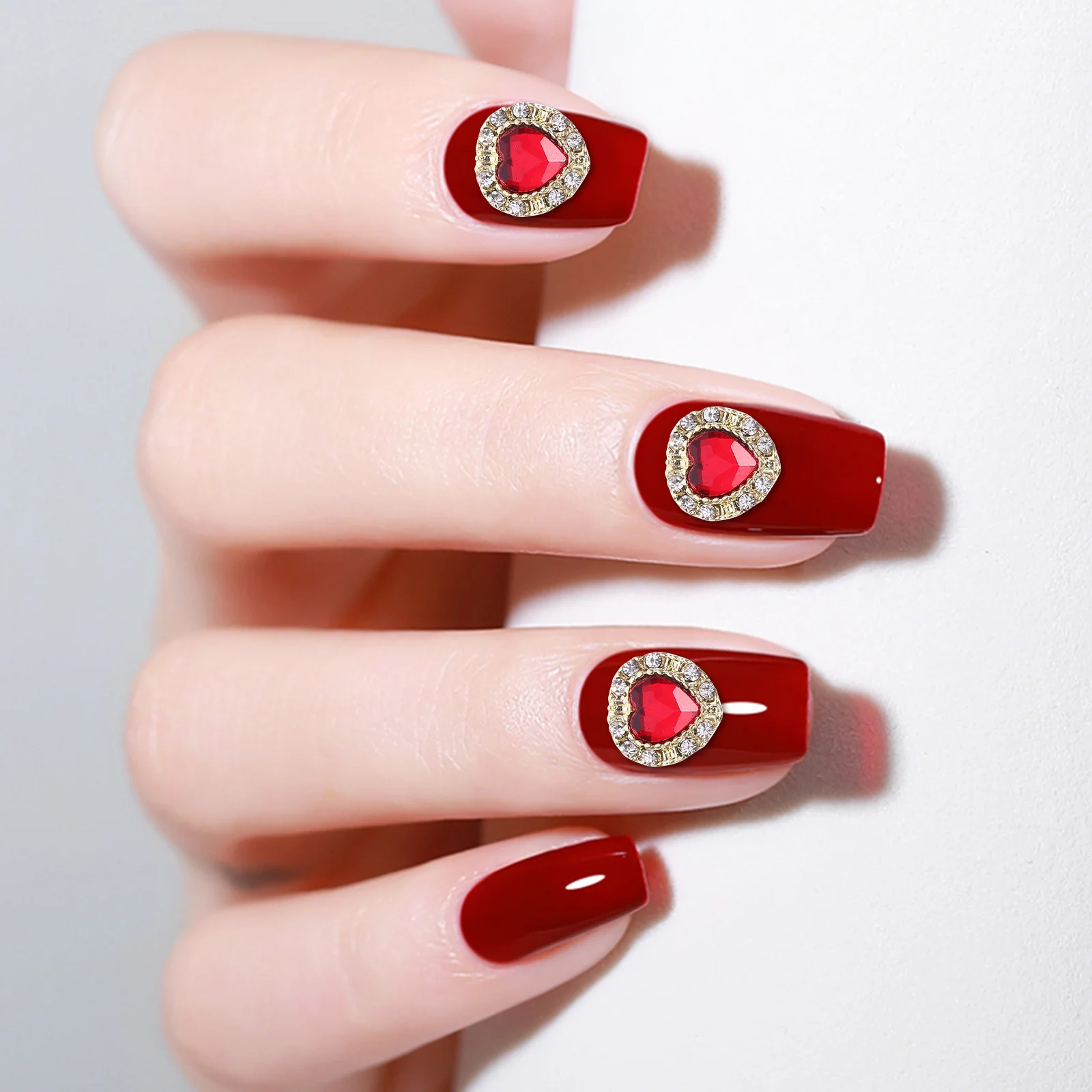 

10Pcs Nail Art Charms Alloy Durable Resistant Fading Manicure Decorations Women Nail Gems for DIY Heart Charms for Nails