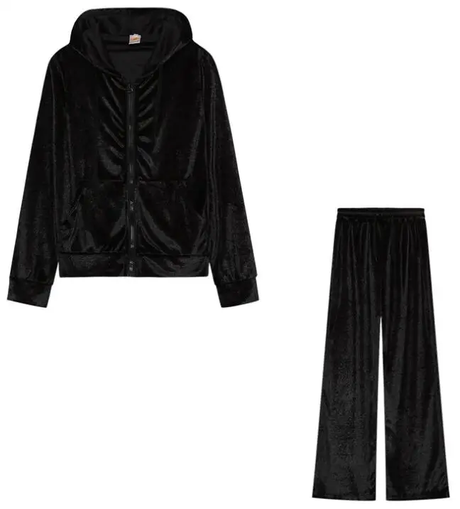 2025 الخريف الشتاء المرأة البلوز مجموعة بلون عادية بسيطة مقنعين 2 قطعة مجموعة موضة رياضة الركض امرأة بانت مجموعات #6