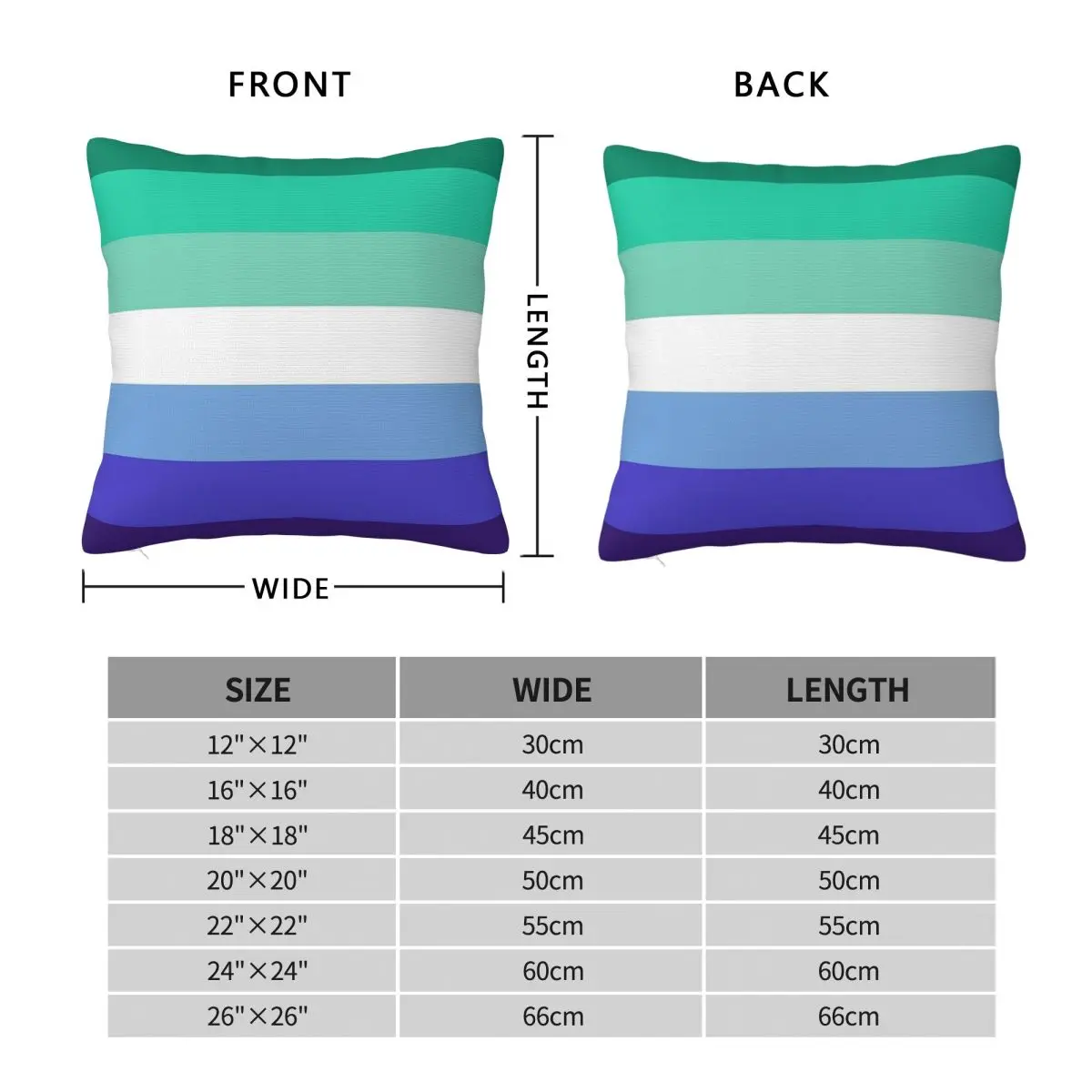 Mlm Gay Pride Flag Square Pillowcase Pillow Cover Polyester Cushion Zip Decorative Comfort Throw Pillow for Home Sofa