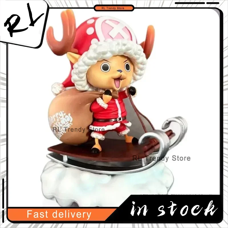 

16CM One Piece Tony Tony Chopper Christmas Version Figure Cute Santa Outfit Anime Statue Gift for Girls Birthday
