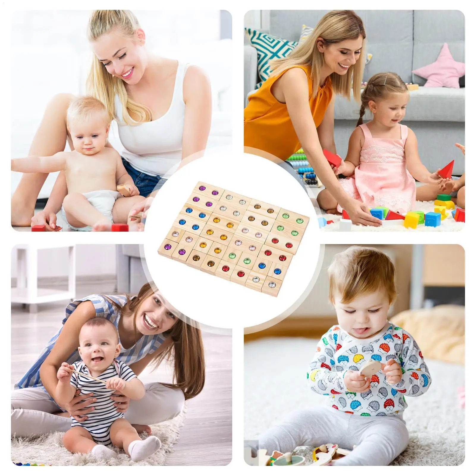 Rainbow Stacker Blocks Rainbow Stacking Cube Toy Set Rainbow Stacking Tower Game Acrylic Block Construction For 3 Years Old