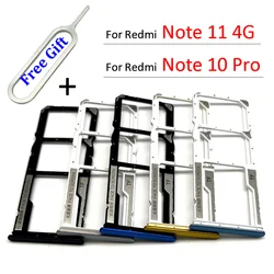 100% New SIM Card Chip Slot Drawer SD Card Tray Holder Adapter For Xiaomi Redmi Note 10 Pro / Note 11 4G +Pin Tool