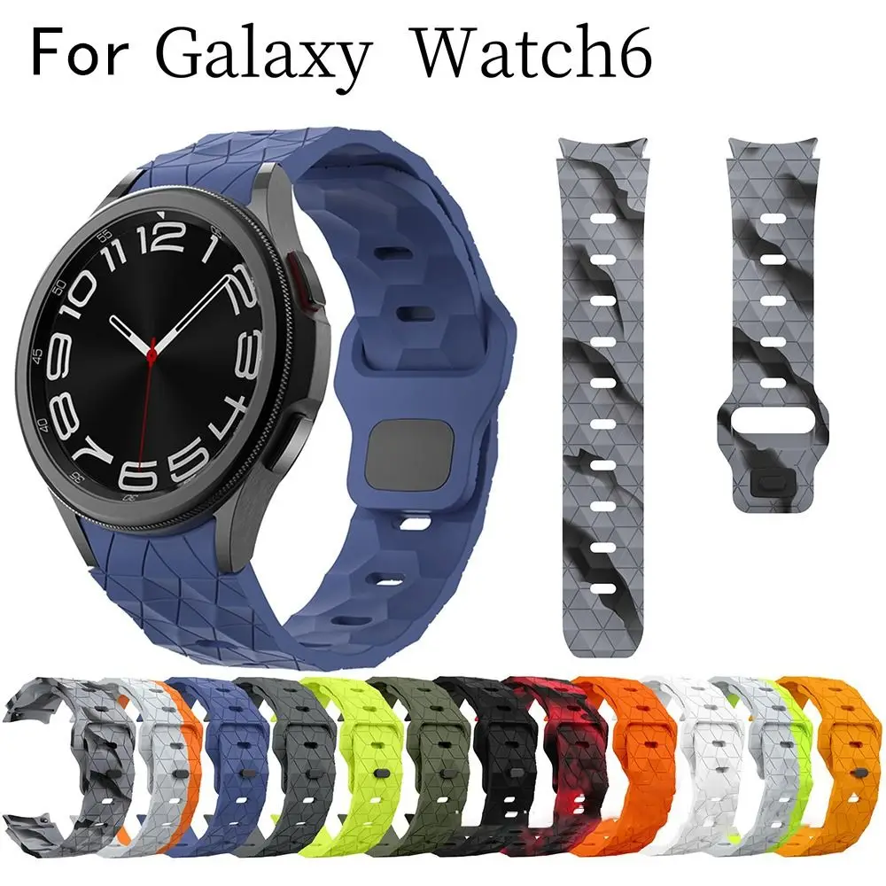 삼성 갤럭시 워치 실리콘 교체 시계 스트랩, 통기성 손목 밴드, 축구 모양 소프트, 6, 5, 4