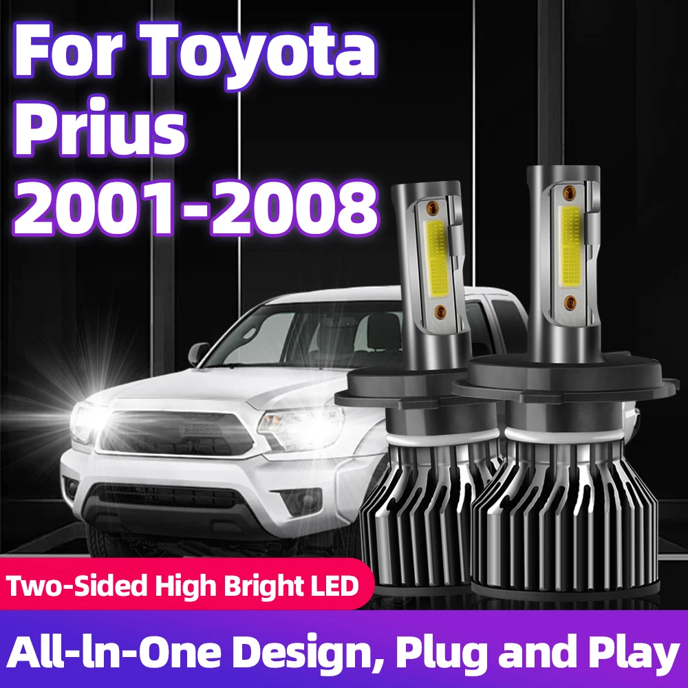 For Toyota Prius 2001 2002 2003 2004 2005 2006 2007 2008 Led Headlights Auto Bulbs Car Two Sides 6000K Bright Chips Headlamp 12V