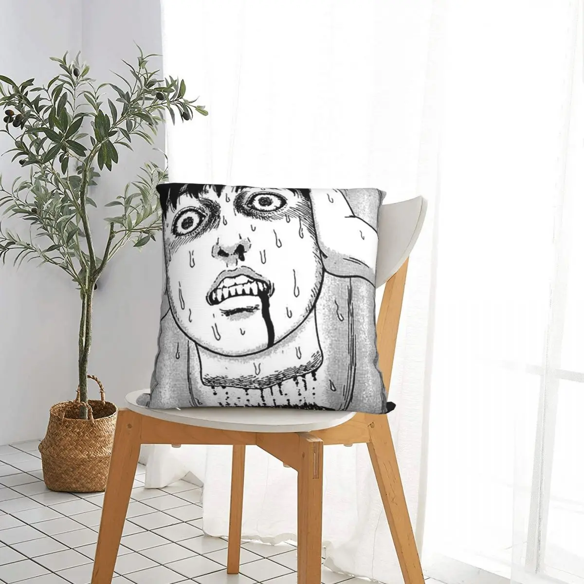 Horror Halloween Junji Ito, Tomio Red Turtlenec pillowcase printed cushion cover sofa waist pillow pillow cover