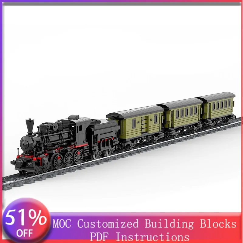 

1481 PCS Car steam locomotive MOC Customize Modular Building Block Kids Design Creative Design Popular DIY Holiday Toy Gifts