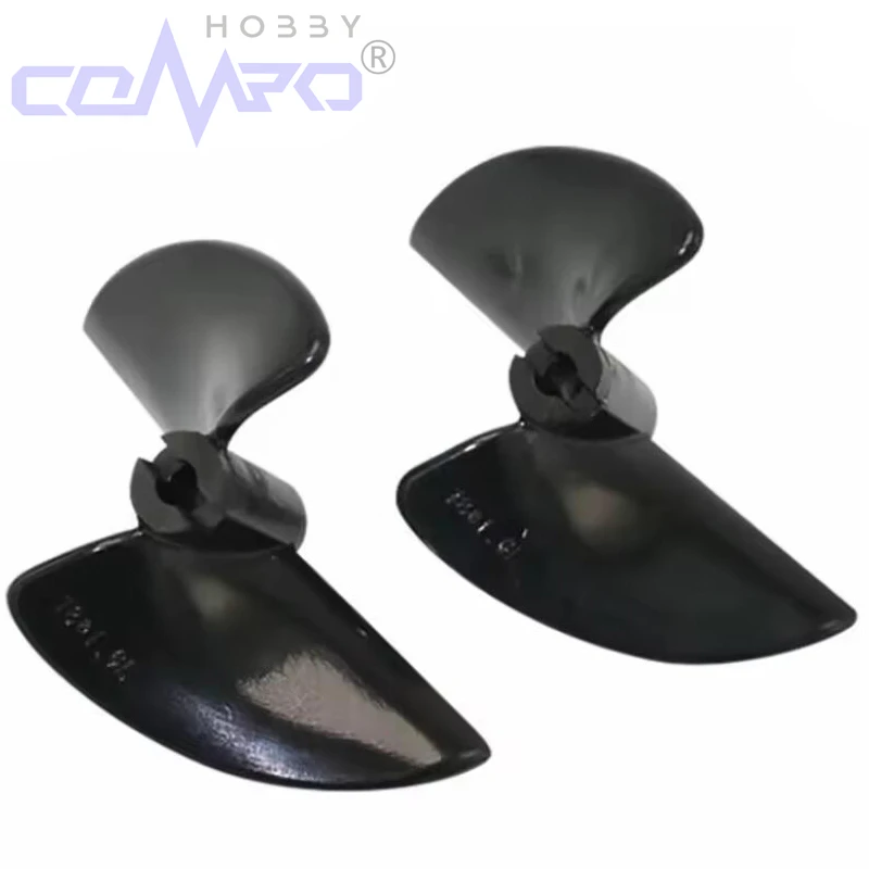 Hélices de barco com 2 lâminas, 5 peças, cw ccw rc, remo de barco para modelo rc, acessórios diy, peças preto brilhante
