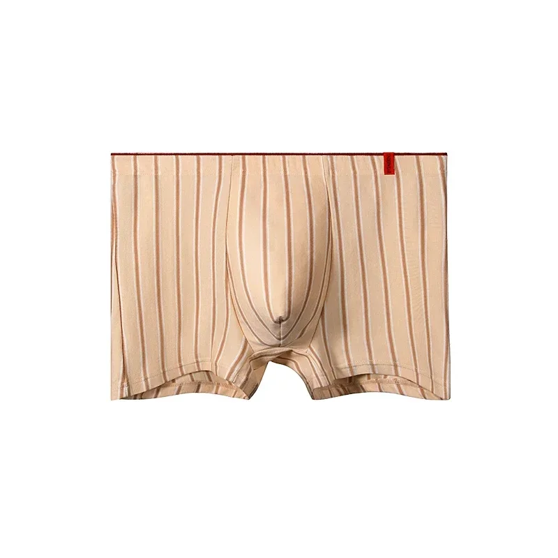 2 pezzi di biancheria intima da uomo in puro cotone. Questi sono boxer a righe alla moda, progettati per lo sport. Sono i pantaloncini da uomo adatti per