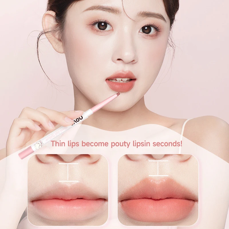 2 في 1 قلم تحديد الشفاه وفرشاة الشفاه ذات الأطراف المزدوجة، قلم تحديد شفاه غير لامع مقاوم للماء يدوم طويلاً، مقاوم للتلطخ، لا يبهت، سهل الاستخدام #3