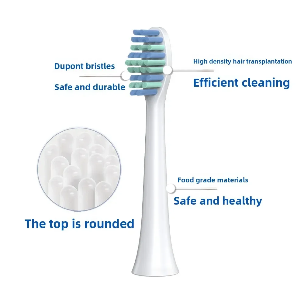4 pieces heads Suitable for Haier DY-12  Sonic Electric Toothbrush heads replacement soft white black DY12 heads HTD2