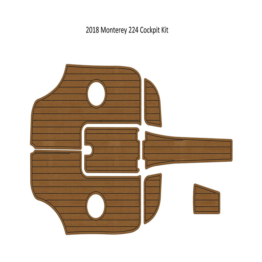 

2018 Monterey 224 Cockpit Pad Boat EVA Foam Faux Teak Deck Floor Mat Flooring