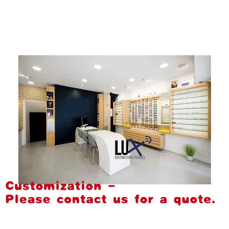 custom.Customized Optical Shop Furniture Interior Design Decoration Elegant Optical Display Cabinets and Showcases