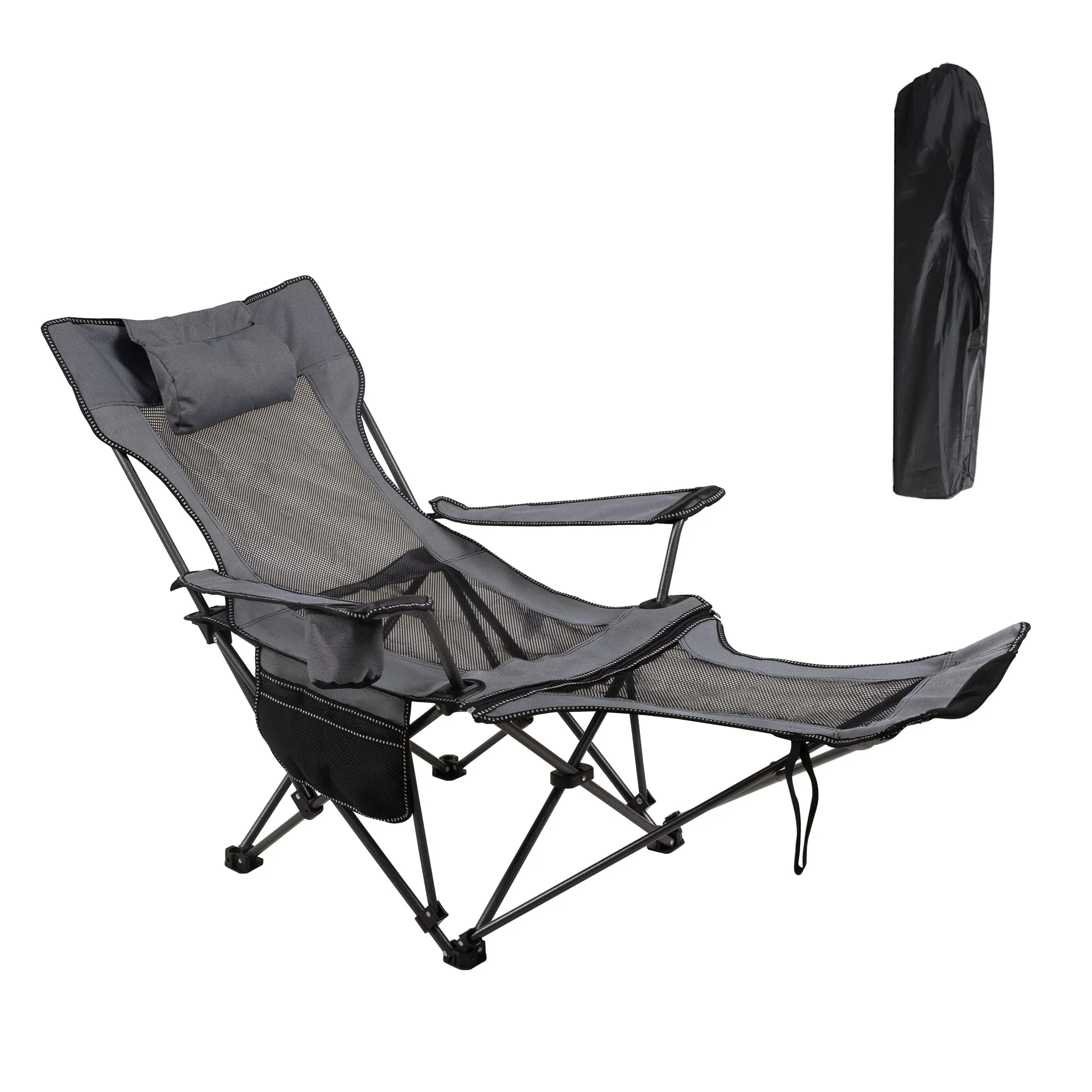 

Dual-Purpose Folding Chair High Quality Popular Beach Chair with Detachable Footrest for Outdoor Garden Fishing Camping