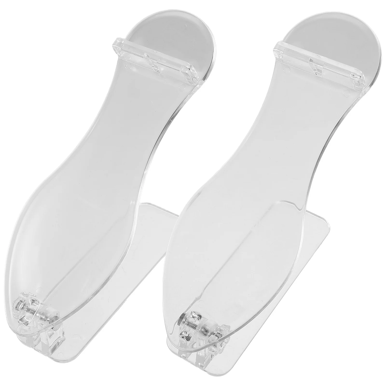 2pcs Transparent Shoe Rack Clear Display Stand For Heels Sandals Sneakers Lightweight Plastic Storage Rack For Entryway Home