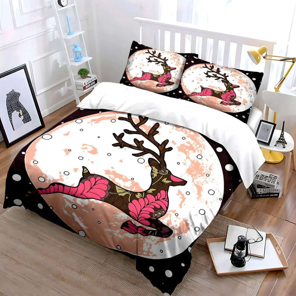 

Stylish Winter Deer Set Design kid's and adults' bedroom decor, Exquisite three-piece bedding set gift