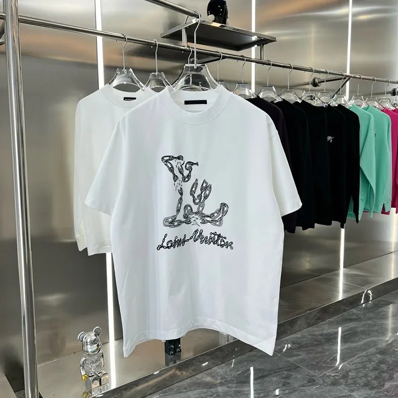 

Оптовая продажа дизайнерских унисекс-футболок Amiri: модные хип-хоп футболки с коротким рукавом и круглым вырезом из чистого хлопка, класса люкс