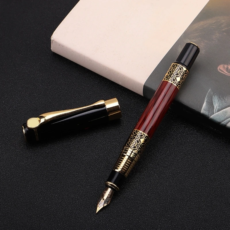 16FB Metalen Houtnerf Roller Balpen Retro Vulpen Handtekening Schrijfpen voor Executive Office, Business, vrouwen Mannen