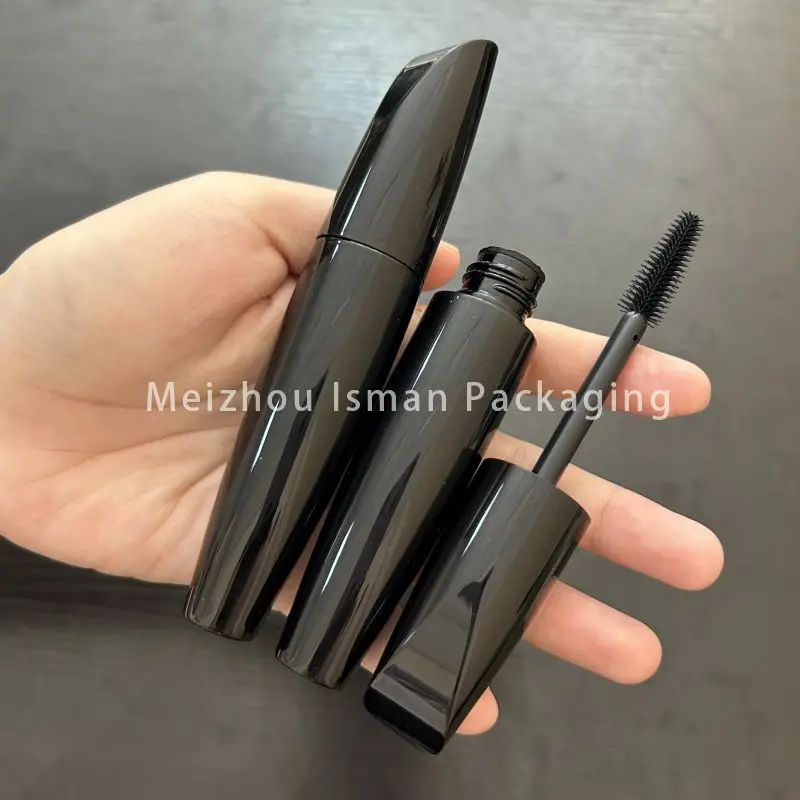 50 Stuks Nieuwste Lege 15 ml zwarte lege mascara container verpakking met borstel mascara wands buizen met siliconen hoofd wimper buis