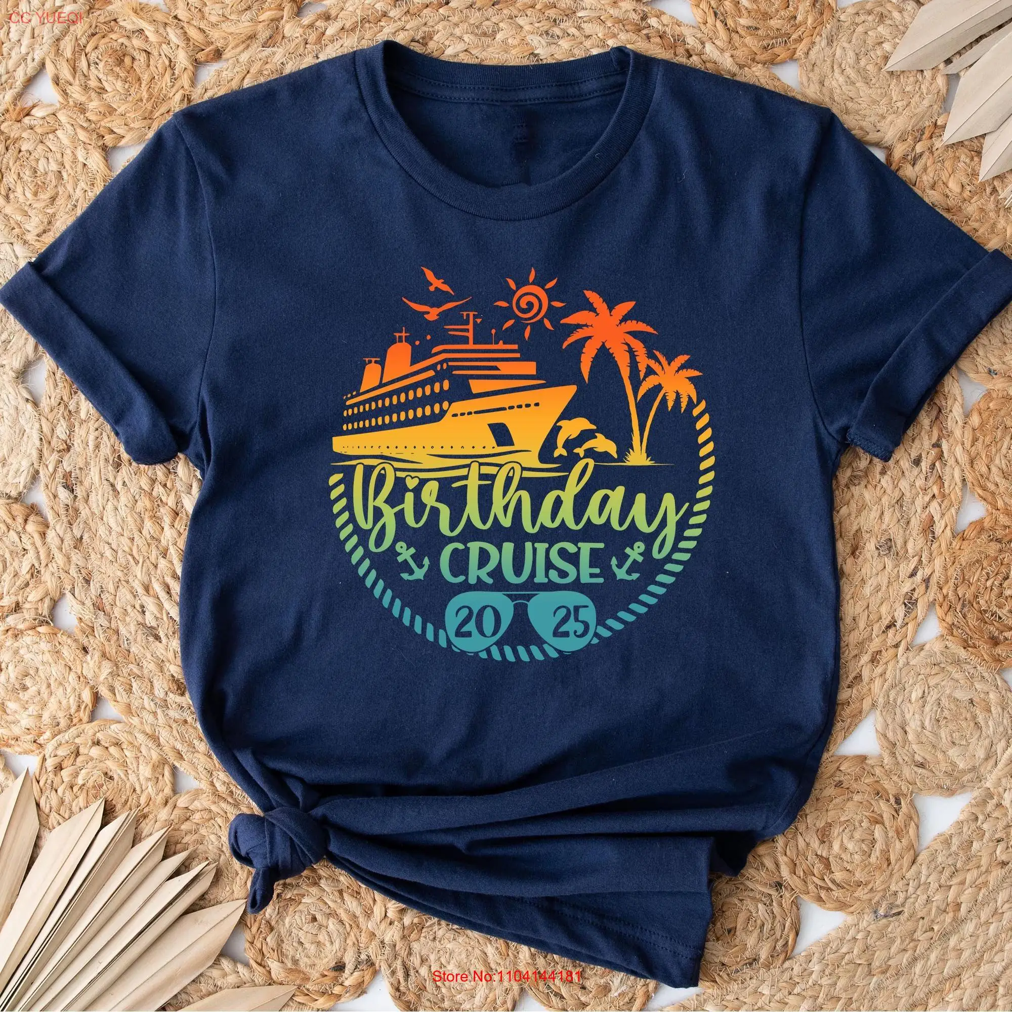 Cruise Birthday Ship T Shirt Squad 2025 Trip long or short sleeves