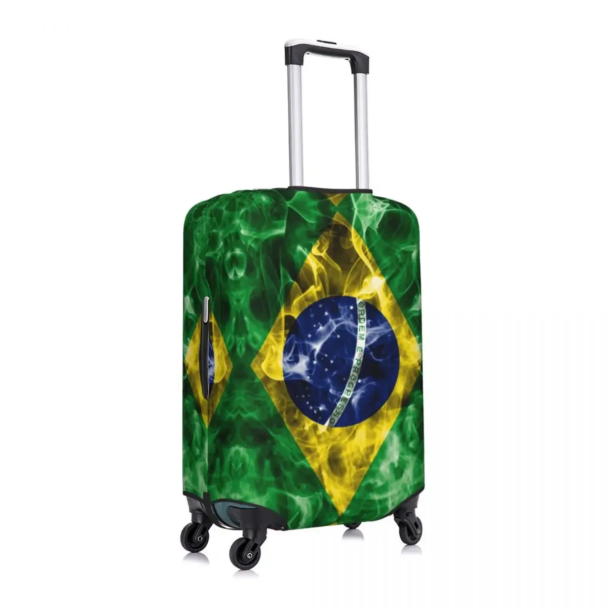 Custom Brazilian Flag Luggage Cover Elastic Brazil Travel Suitcase Protective Covers Suit For 18-32 inch