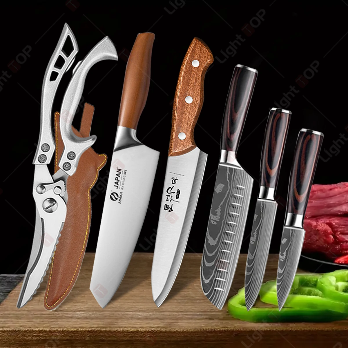 Professional Japanese Kitchen Knives Stainless Steel Boning Knife Fish Fillet Fruit Slicing Santoku Knife Kitchen Accessories