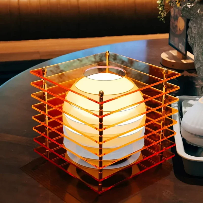 2026 USB Home Decor Bedroom Lamps Acrylic Color Colour Rechargeable Beside Cupboard Table Light Decorate Room Props Night Lighti