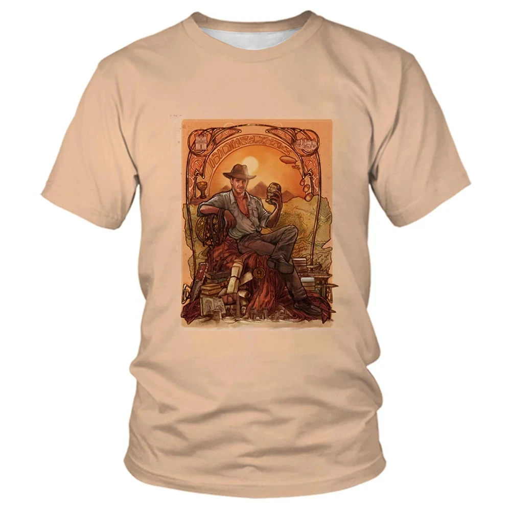 

3D Print Sport Quick-dry Breathable Men T-shirt Indiana Jones Classic Movie Harajuku Street Casual Fashion Short Sleeve Clothing