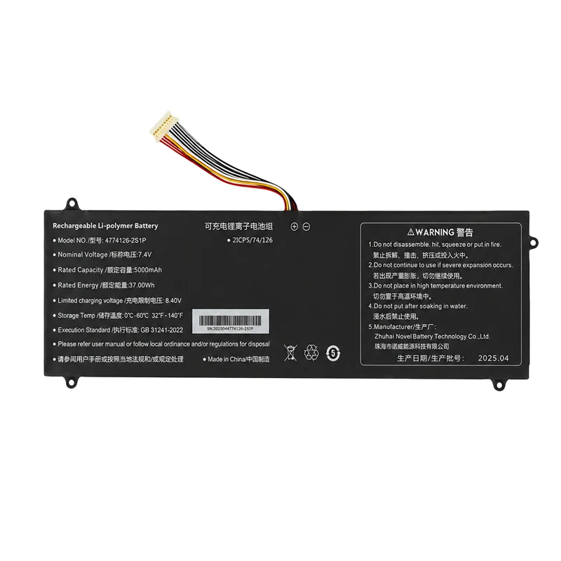 New 7.4V 5000mAh 37Wh 4774126-2S1P 10-pin 9-wire Laptop Battery