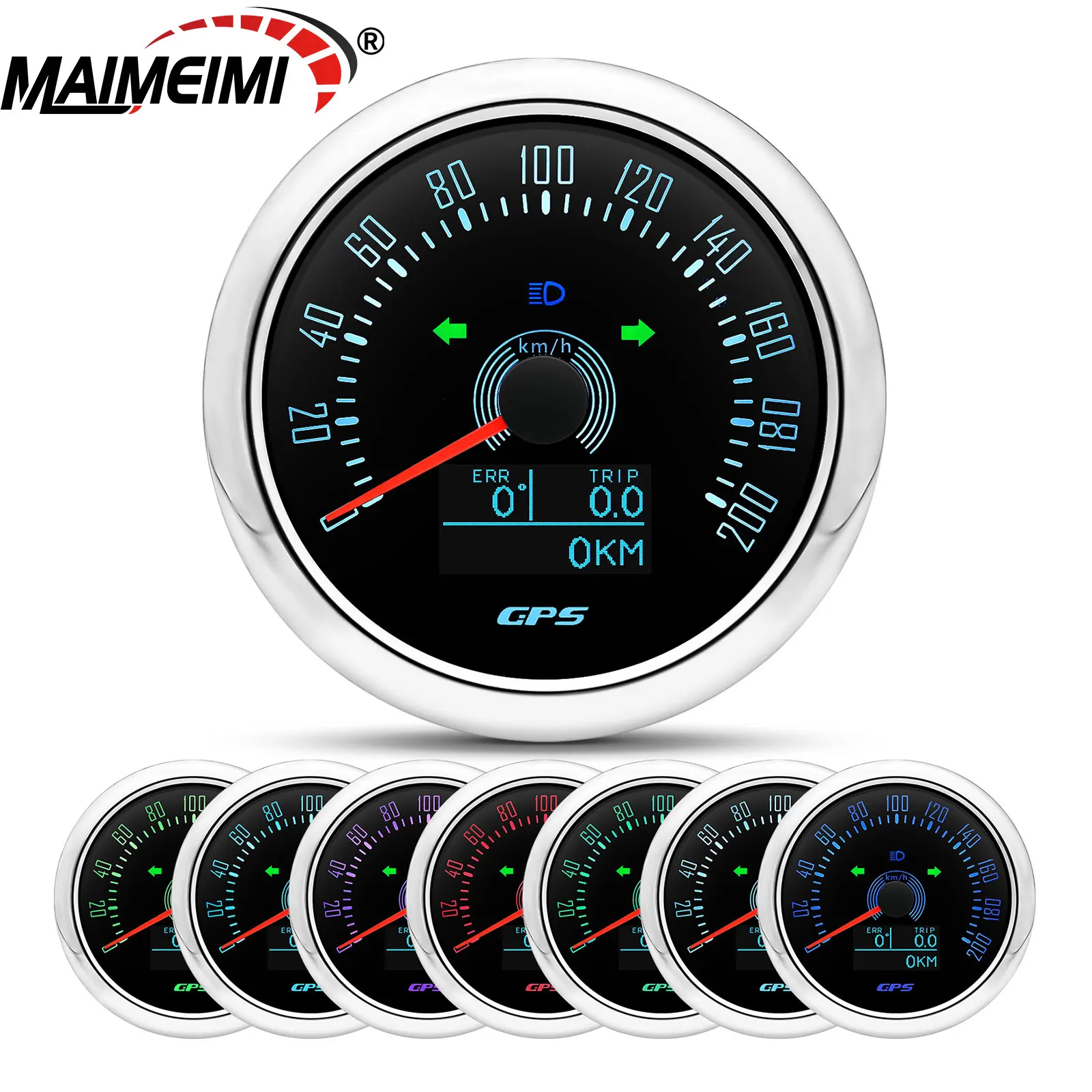 

85 мм GPS спидометр 7 цветов с подсветкой цифровой измеритель светодиодный TRIP датчик спидометр для 12 В 24 В автомобиля лодка морской пехоты