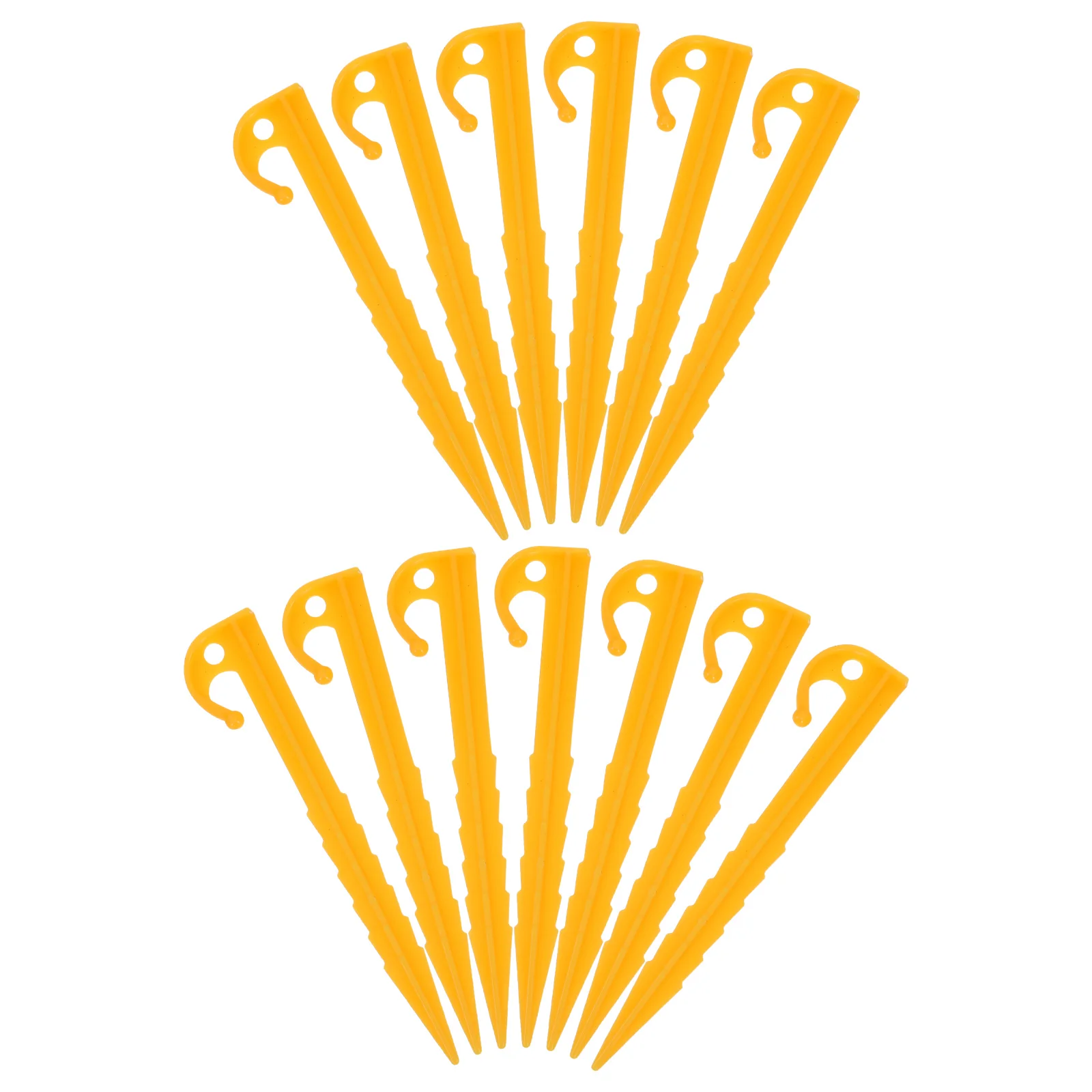 

13pcs Plastic Tent Pegs 14 5cm Yellow Camping Ground Stakes Serrated Thread Beachproof Anchors Sand Resistance Outdoor Landscape