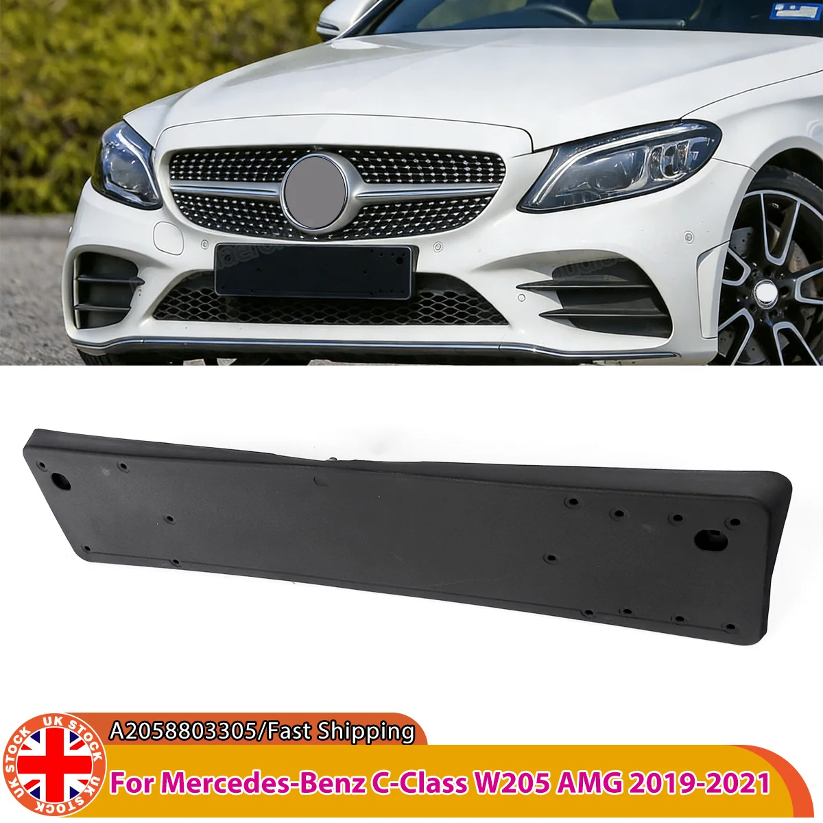 Targa Anteriore A2058803305 per Mercedes Benz Classe C W205 AMG-Line 2019 2020 2021