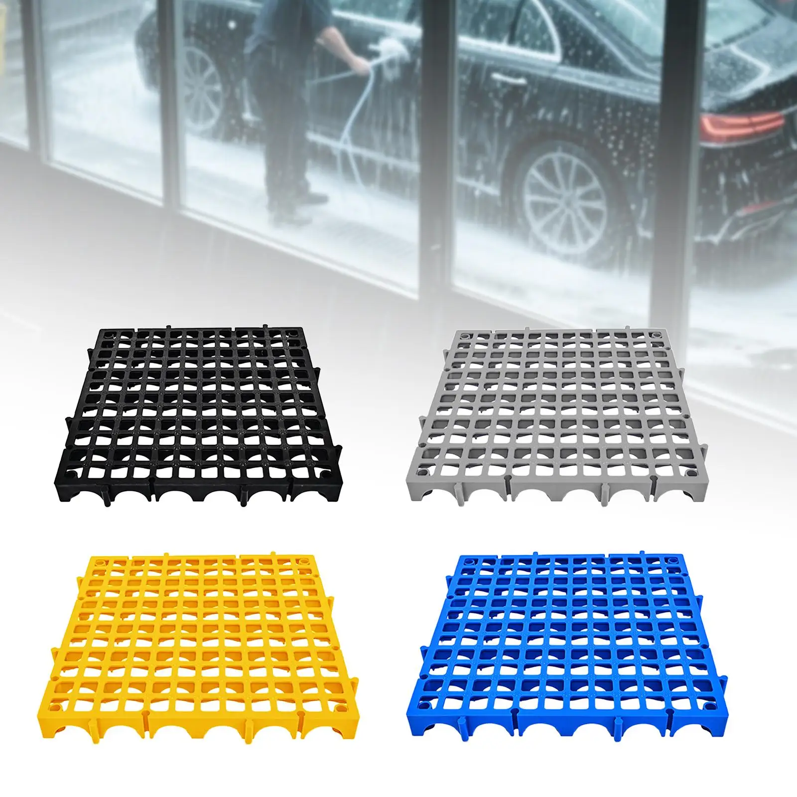 Interlocking Floor Tile Garage Flooring Splicing High Strength with Holes Floor Grate for Deck Yard Pool Bathroom Balcony
