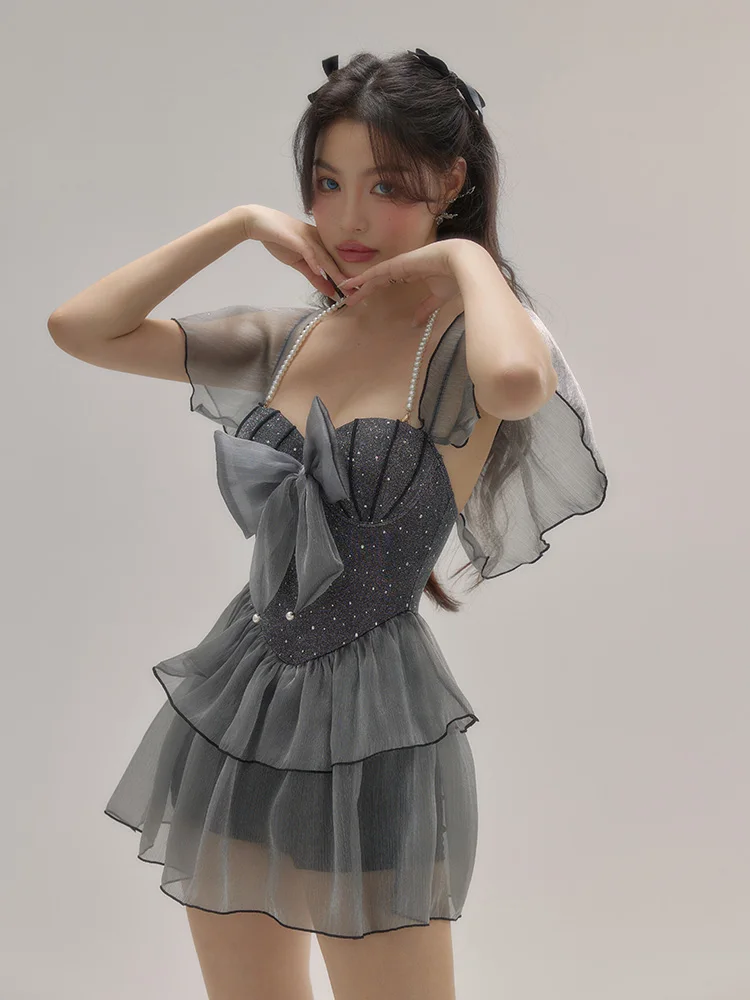 

Loka Art 2025 New Style Sexy Vacation Suit Pure Desire Hot Girl Gather Slim Cover up Hot Spring Swimming Costume Women