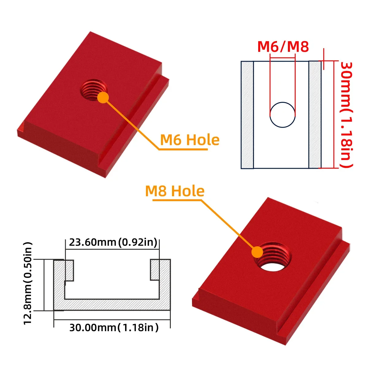 T30 T Track Woodworking Tool T-Slider T Slot Miter Track Jig Aluminium Miter Gauge Guide Chute for Table Saw Router Table