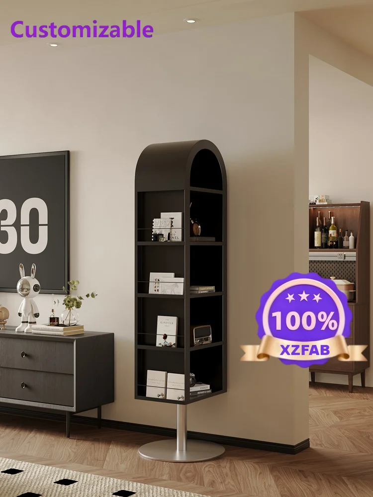 Factory Direct 2026 Bedroom fitting mirror rotating full-length mirror floor-to-ceiling bookshelf light luxury magazine rack  st