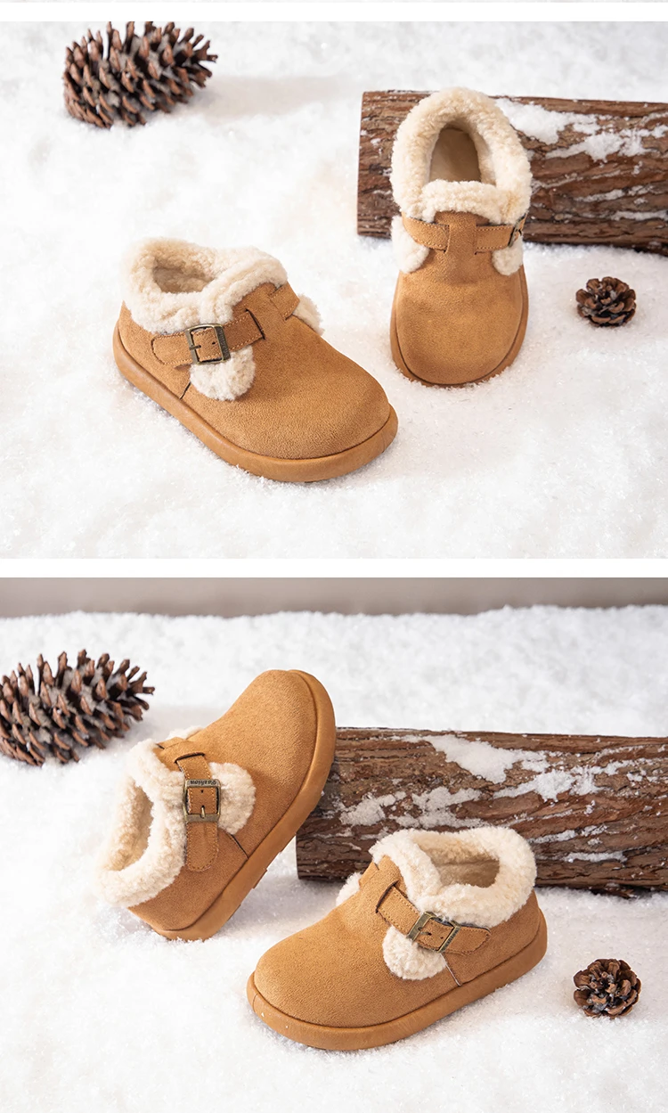 Kleinkind Mädchen Fleece Gefüttert Niedrige Stiefel 2025, Neue Winter Kinder Warme Leder Stiefel Anti-rutschig Einfache Vielseitige Schule Outdoor Schuhe – Detail 6