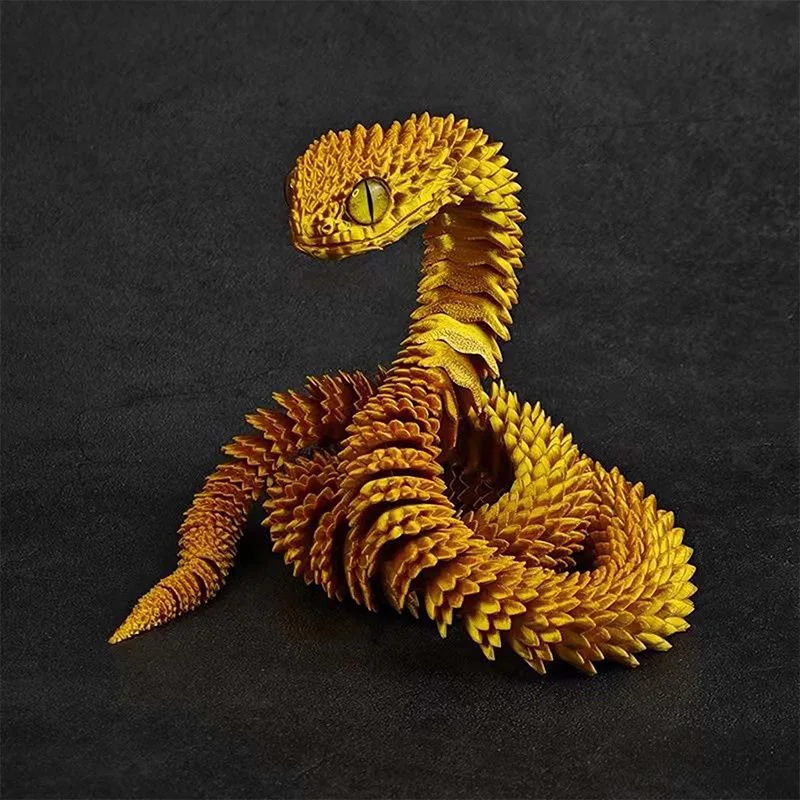 3D Printed Snake Toys 3D Printed Figures Desk Accessories Scary Toy for Kids 3D Printed Dragon Room Desktop Ornament New Year