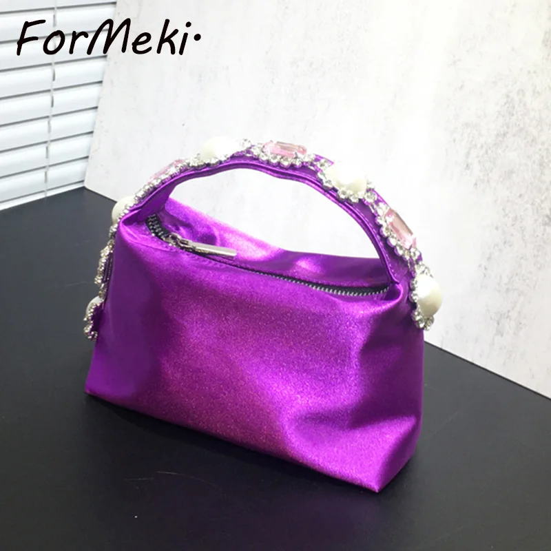 Bolso de mano con manchas de cristal para mujer, bolso de mano para fiesta, cena y noche, moda Ins