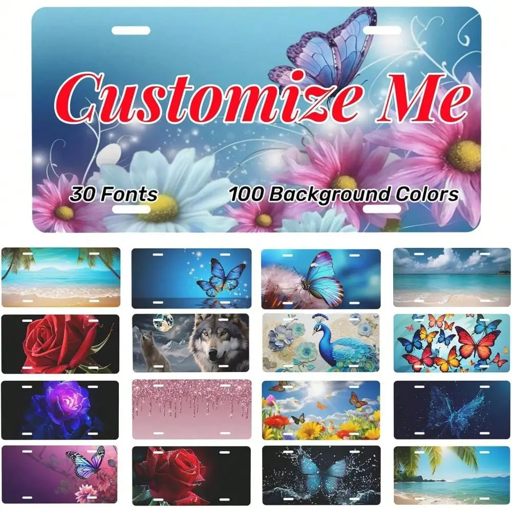 Personalized Aluminum License Plate Custom Text Photo Logo Novelty Car Tag 6x12