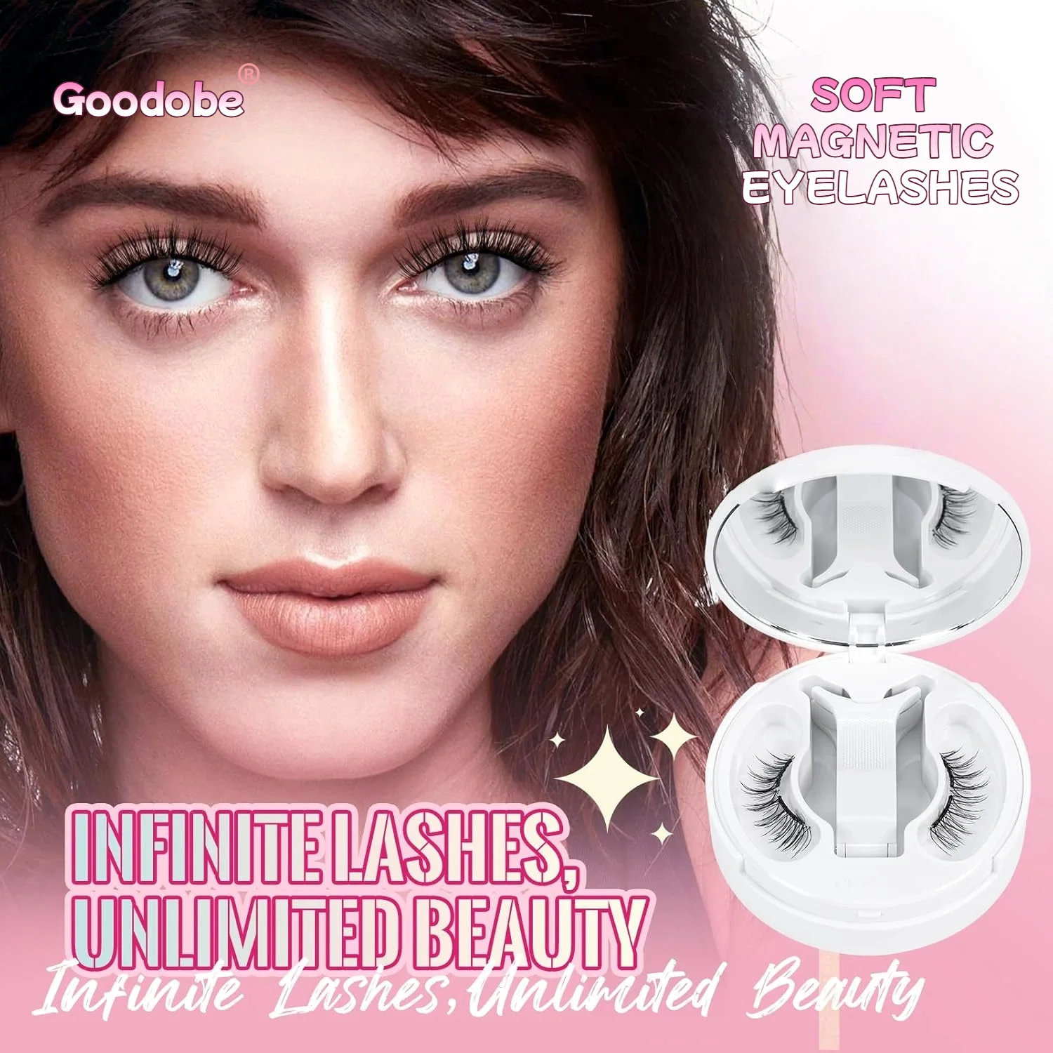 Cílios postiços magnéticos macios caixa integrada conjunto magnético sem cola, cílios postiços confortáveis e reutilizáveis