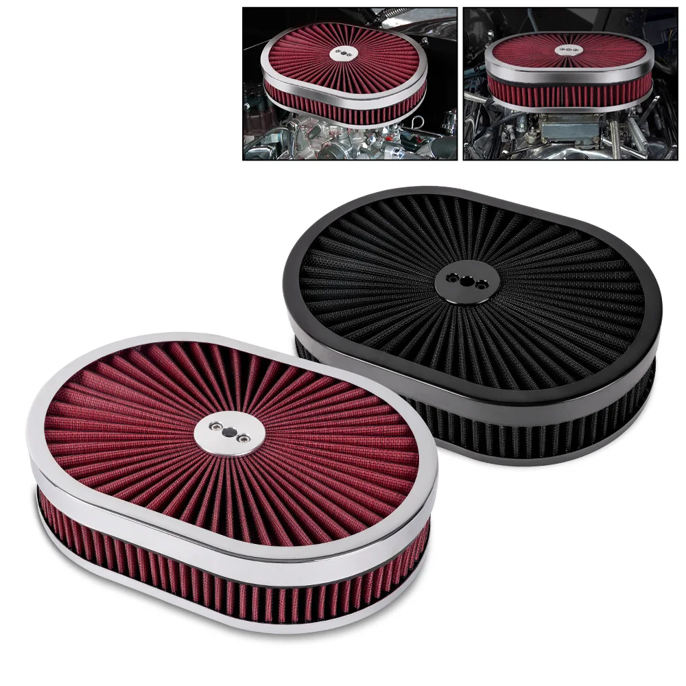 

Овальный воздушный фильтр размером 12 x 2 дюйма с основанием 5-1/8 дюйма, замена воздухоочистителя с высоким расходом, универсальный овальный элемент воздушного фильтра