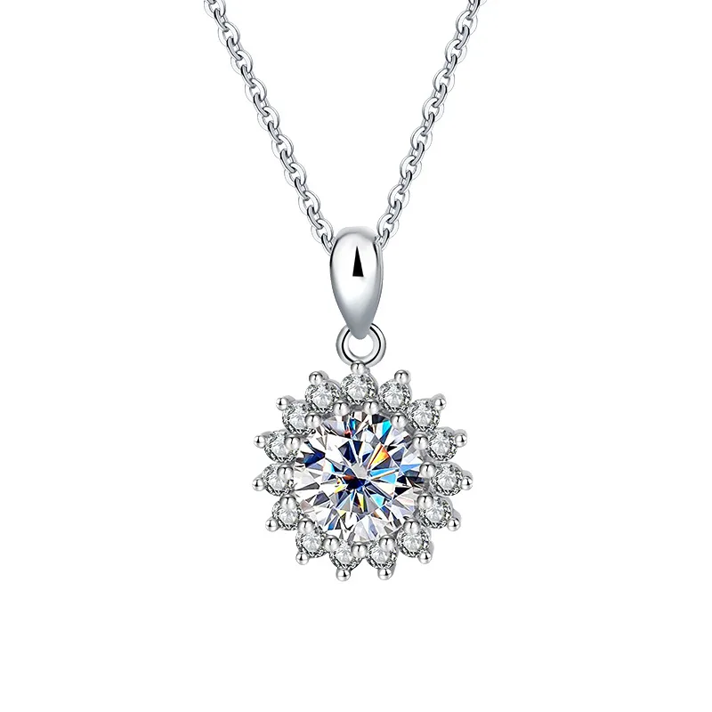 SongYun Luxury Jewelry 925 Silver Chain Necklace Elegant Moissanite Chain Necklace Elegant for Her 18K Rose Gold GRA