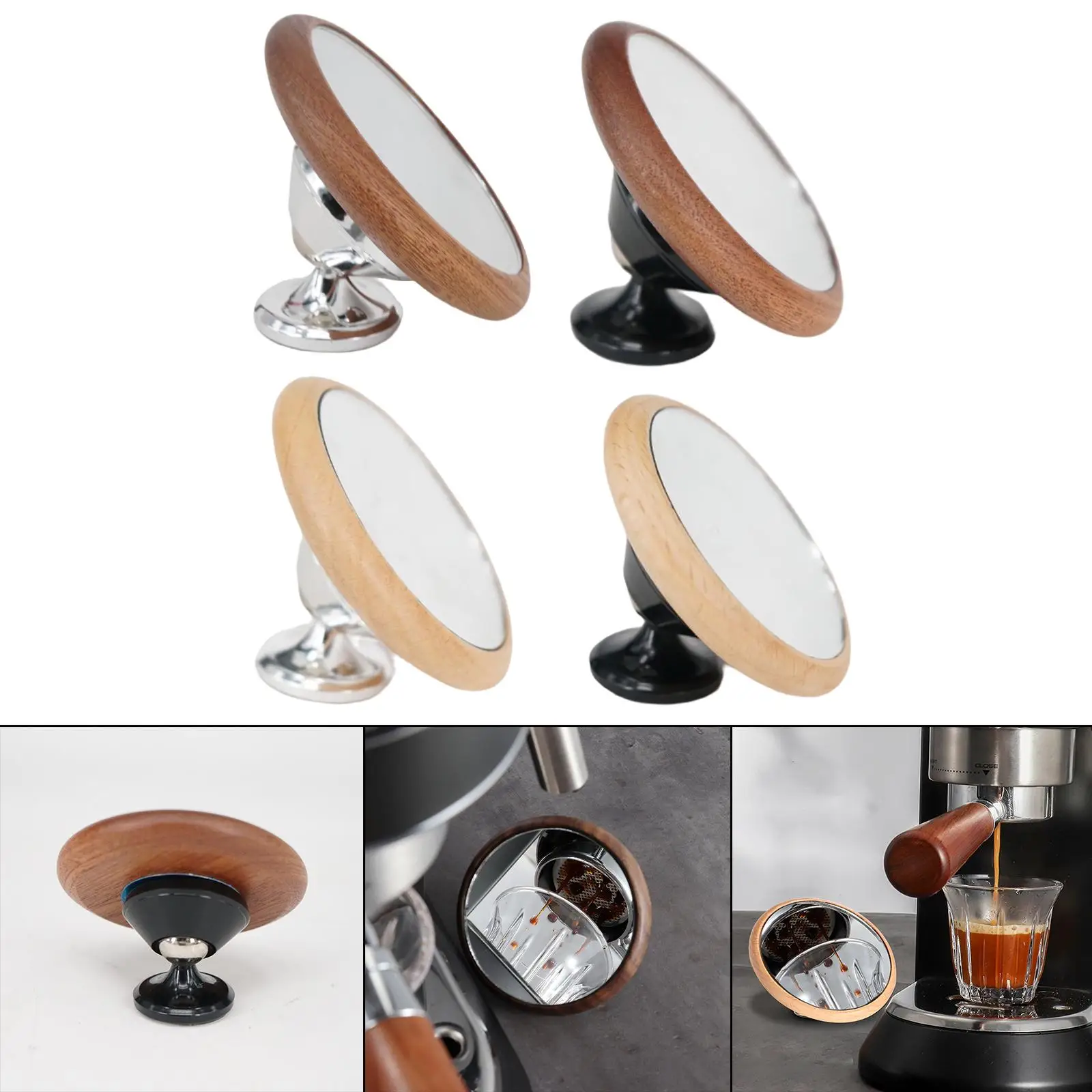 Линза для эспрессо со светоотражающей способностью наблюдения за кофе, инструмент для кафе 6 см из гладкого дерева для