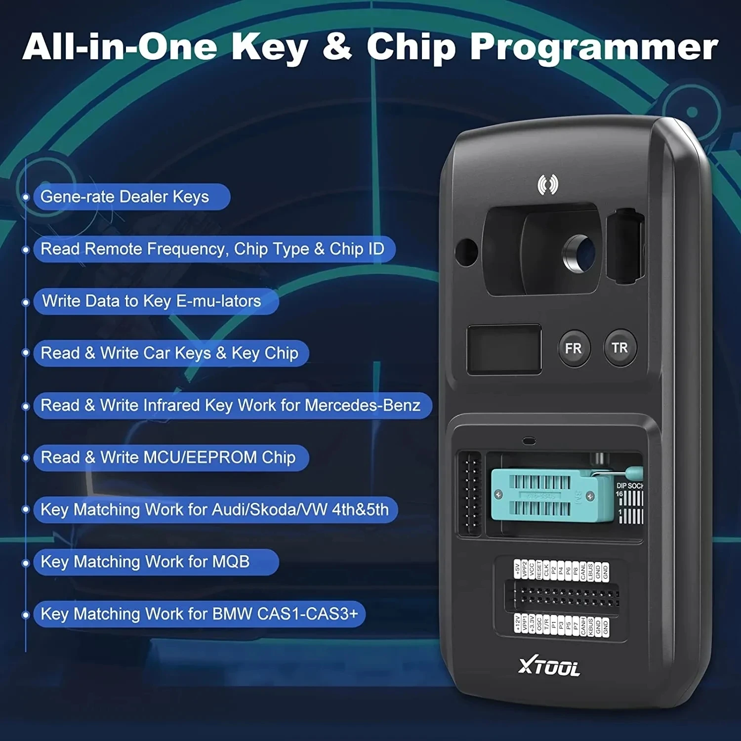XTOOL KC501 Professional Car Key Chip Programmer Mercedes EIS Reader Works with XTOOL D8 D9 IP616 Obd2 Diagnostic Tool