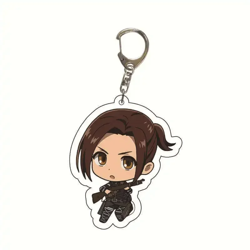 Anime Figure Eren Jaeger Mikasa·Ackerman Armin Arlert Key Ring HD Pattern Acrylic Key Chain Model Plate Animation Derivatives