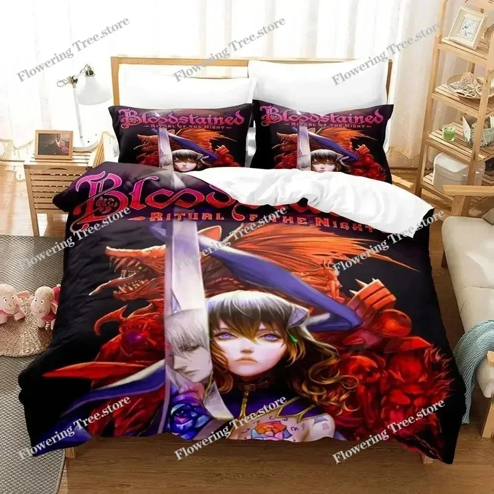 Anime BLOODSTAINED RITUAL OF THE NIGHT Bedding Set Single Twin Full Queen King Size Bed Set Adult Kid Bedroom Duvet cover Sets02