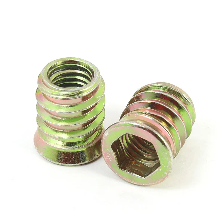 Wholesale Heavy Duty Furniture Connector yellow zinc plated Furniture insert nut with Four In One Connector