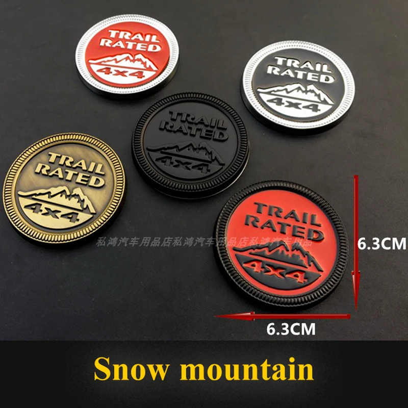 3D Metal Emblem 4X4 Trail Rated Badge High Country Logo Stickers  For Jeep Wrangler Patriot Car Styling Car Stickers Accessories