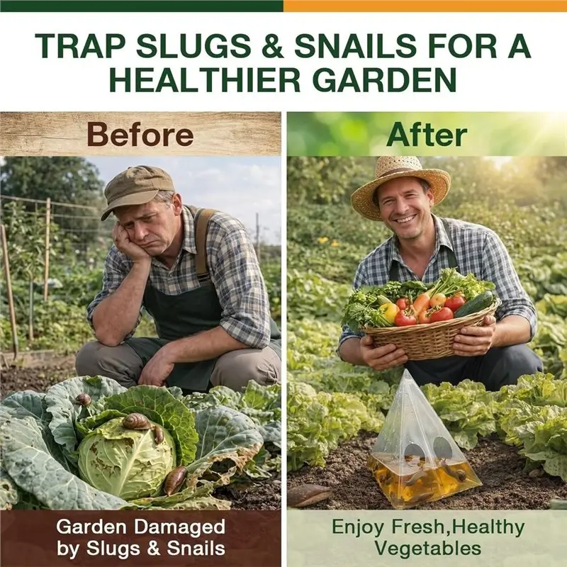 For Outdoor Use, Slug& Snail Trap Bags Set, 40PCS Disposable Physical Slug Catcher,For Yard, Lawn, And Vegetable Garden